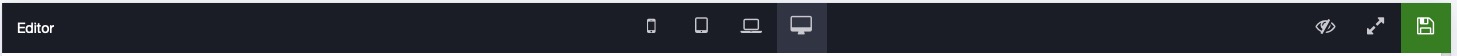 Top toolbar with device preview and save icons