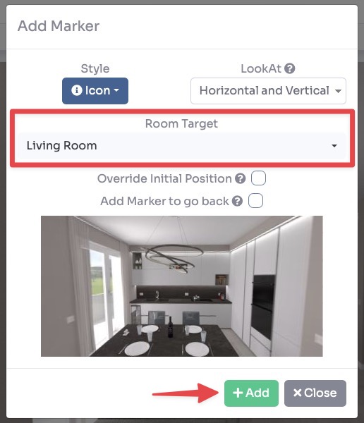 Add Marker window